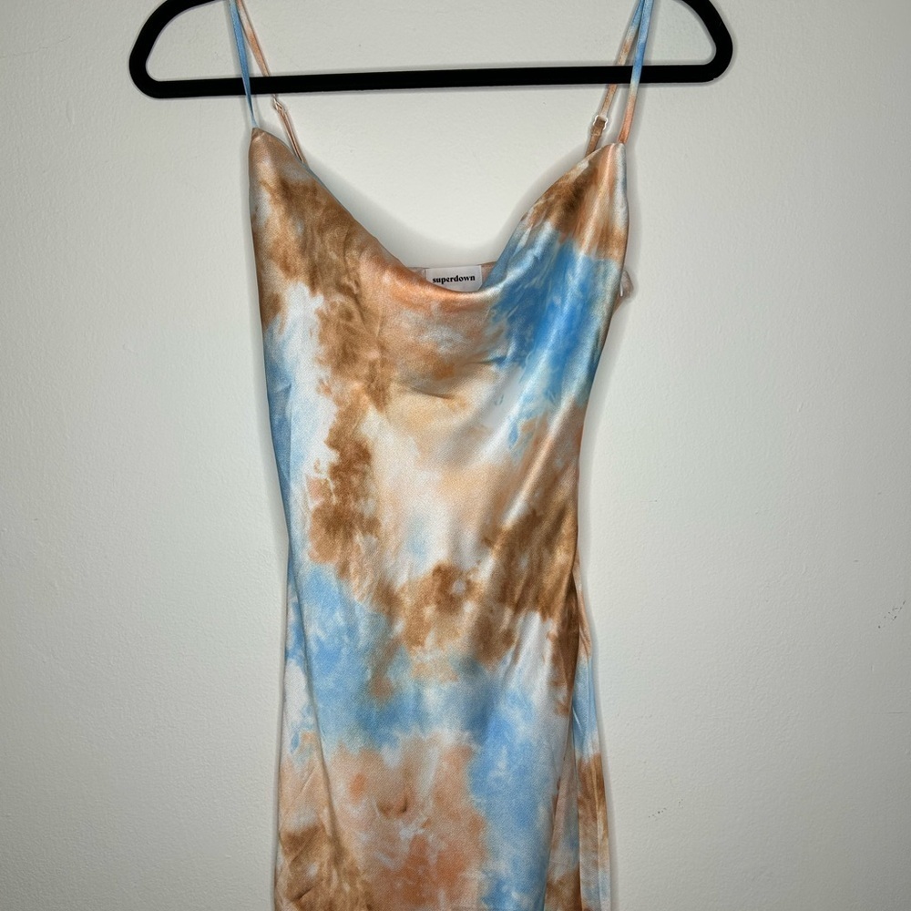 NWT Revolve superdown krystal slit maxi dress Orange Tie Dye - Picture 5 of 10